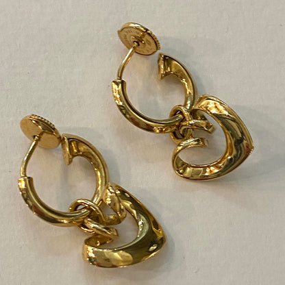 Estate Georg Jensen 18Kt. Gold Earrings with Hearts by Regitze Overgaard