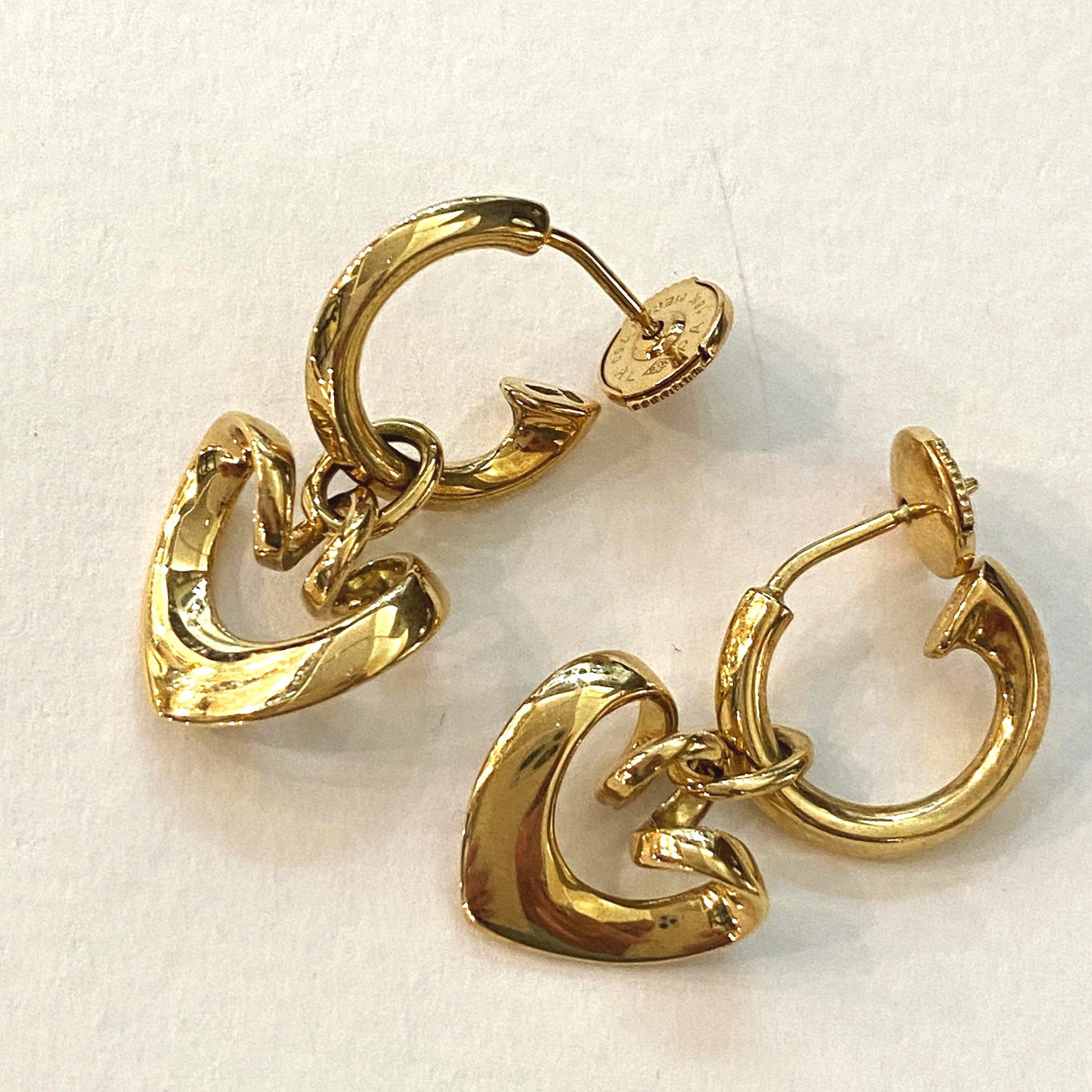 Estate Georg Jensen 18Kt. Gold Earrings with Hearts by Regitze Overgaard