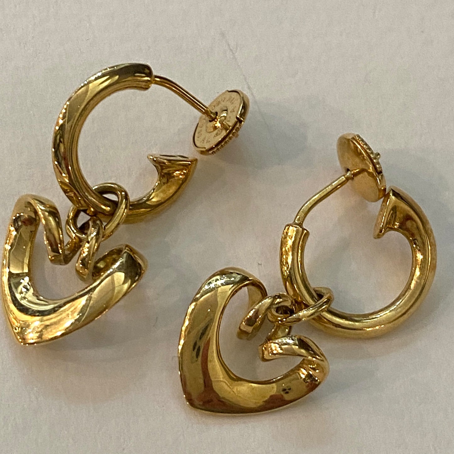 Estate Georg Jensen 18Kt. Gold Earrings with Hearts by Regitze Overgaard