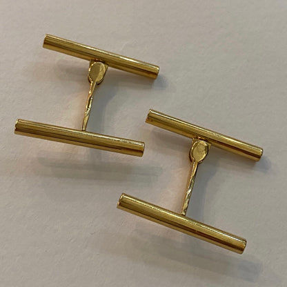 Estate Georg Jensen 18 kt. Gold Double Tubes Cufflink by Soren Georg Jensen, Design 849