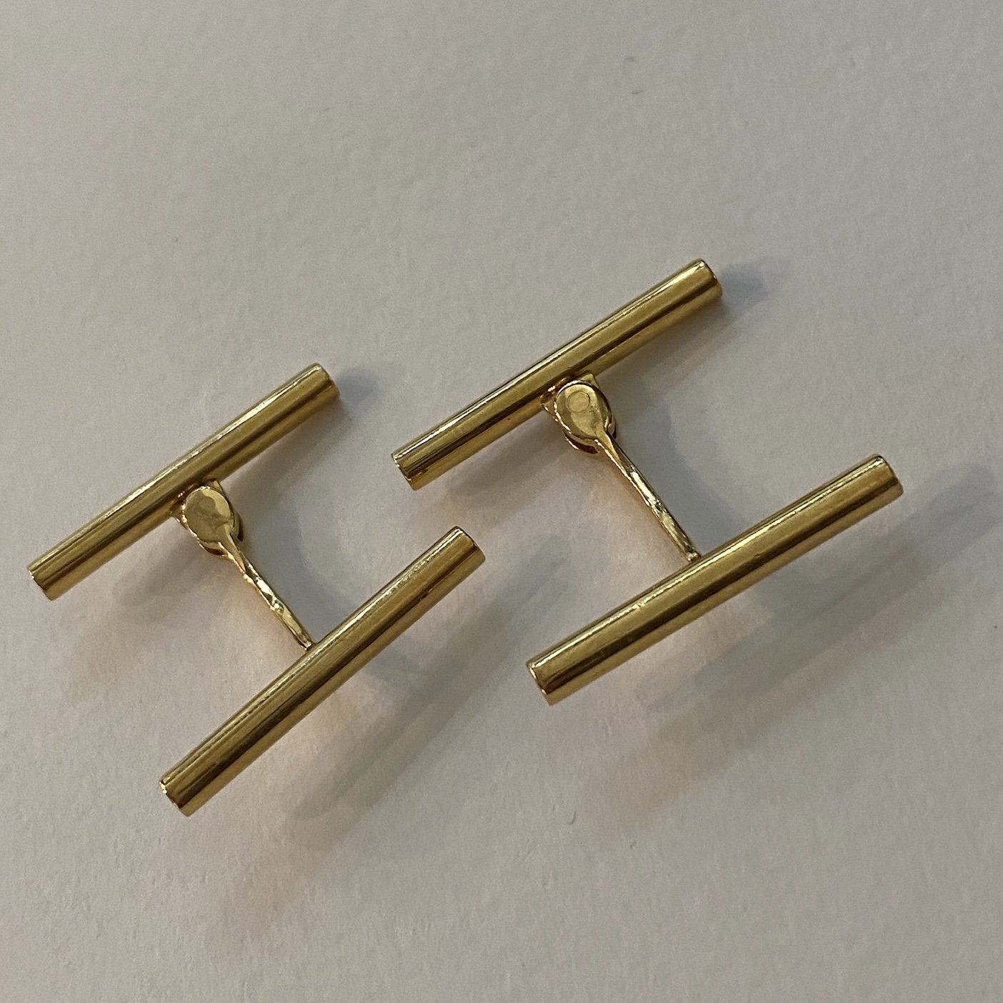 Estate Georg Jensen 18 kt. Gold Double Tubes Cufflink by Soren Georg Jensen, Design 849