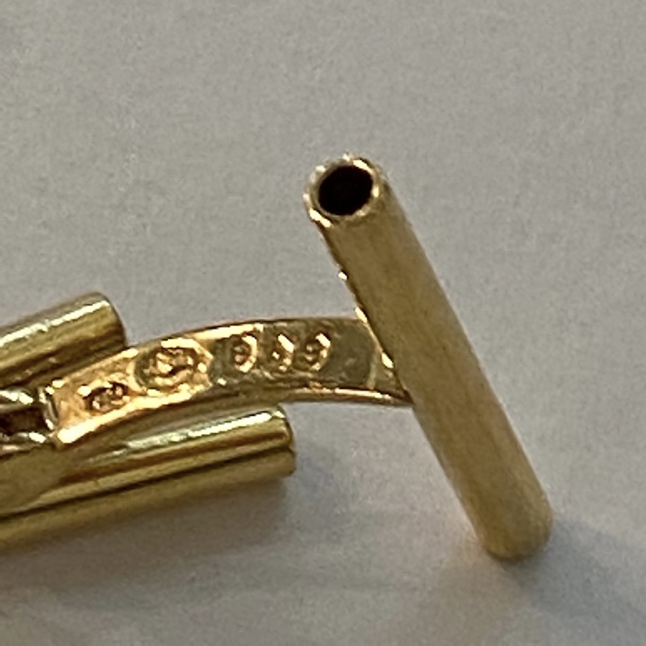 Estate Georg Jensen 18 kt. Gold Double Tubes Cufflink by Soren Georg Jensen, Design 849