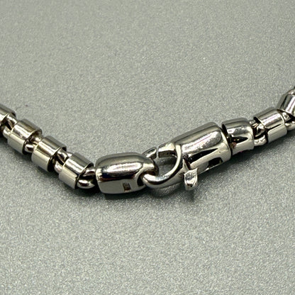 Estate 18kt White Gold Tubular Chain Necklace