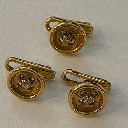 Estate 18K Gold Button Studs