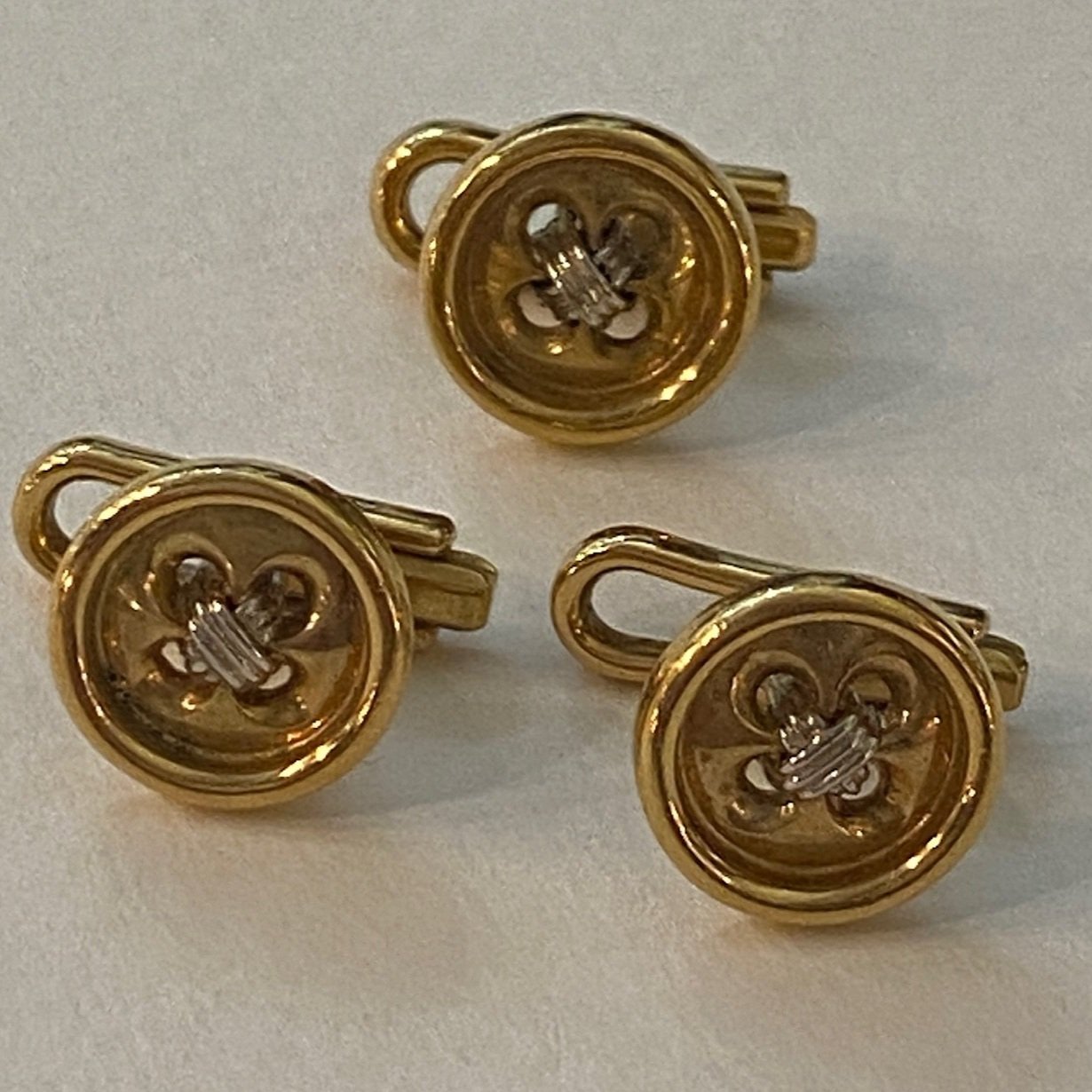 Estate 18K Gold Button Studs