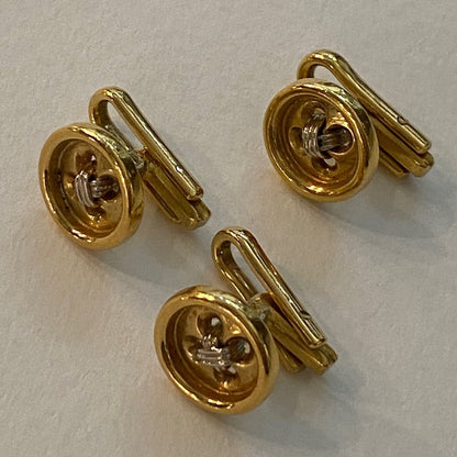 Estate 18K Gold Button Studs