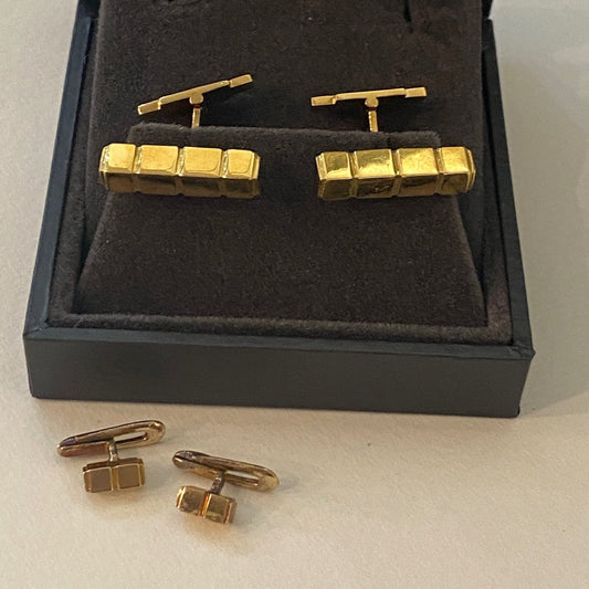 Estate Georg Jensen 18 kt. Gold Cufflinks with Studs (2), Design 1064