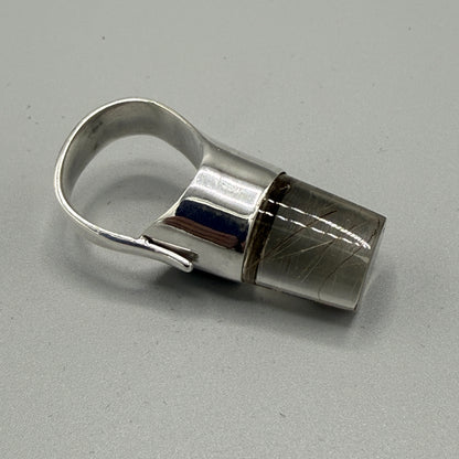 Estate Georg Jensen Sterling Silver and Rutilated Quartz Ring by Vivianna Torun No 151