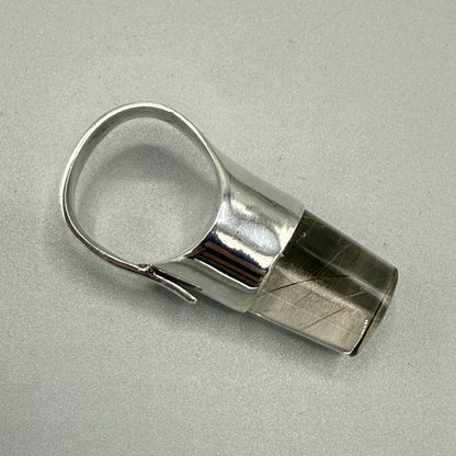 Estate Georg Jensen Sterling Silver and Rutilated Quartz Ring by Vivianna Torun No 151