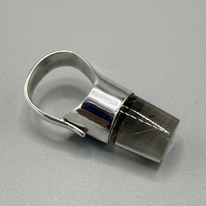 Estate Georg Jensen Sterling Silver and Rutilated Quartz Ring by Vivianna Torun No 151
