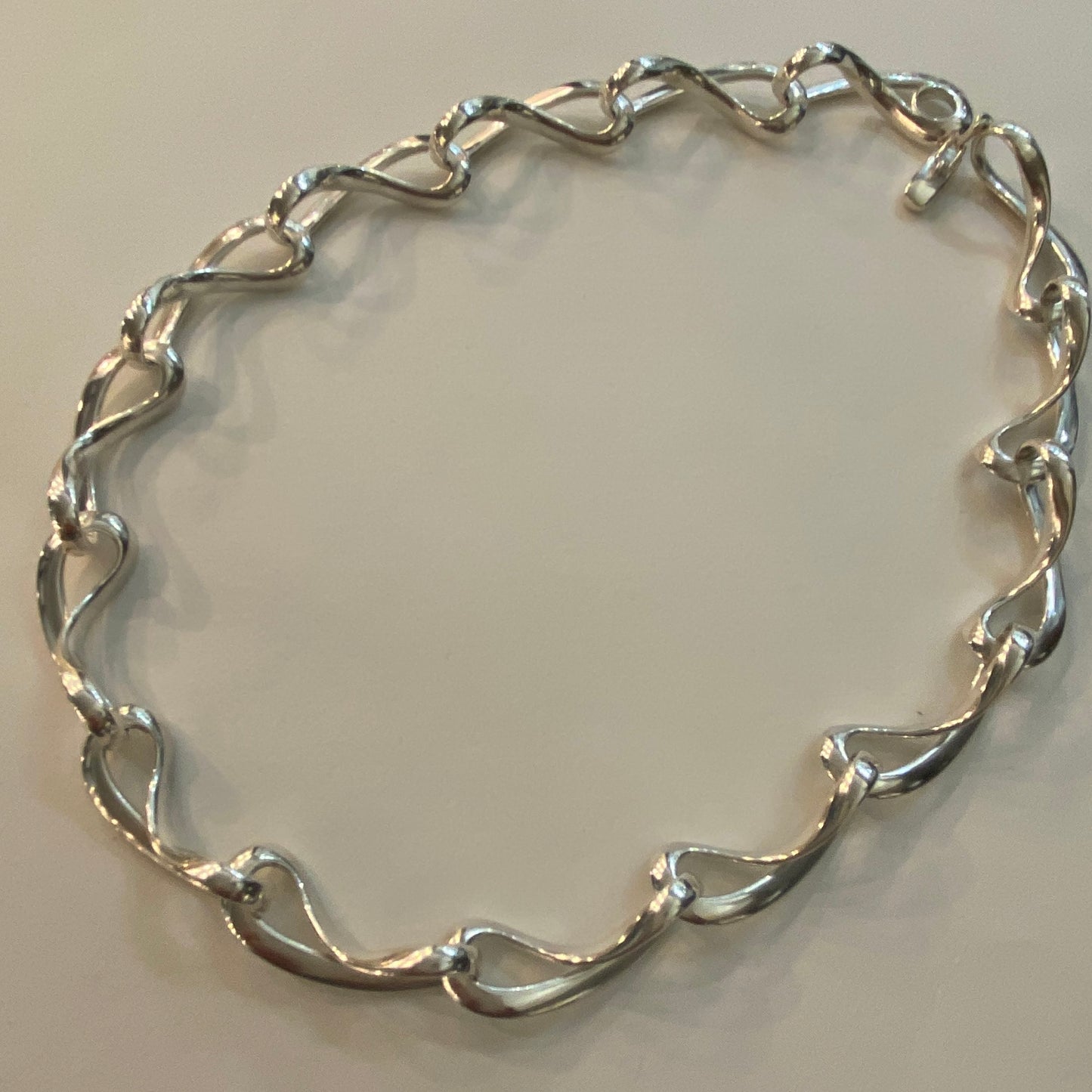 Estate Georg Jensen Sterling Silver Continuity Necklace by Regitze Overgaard, Design 452