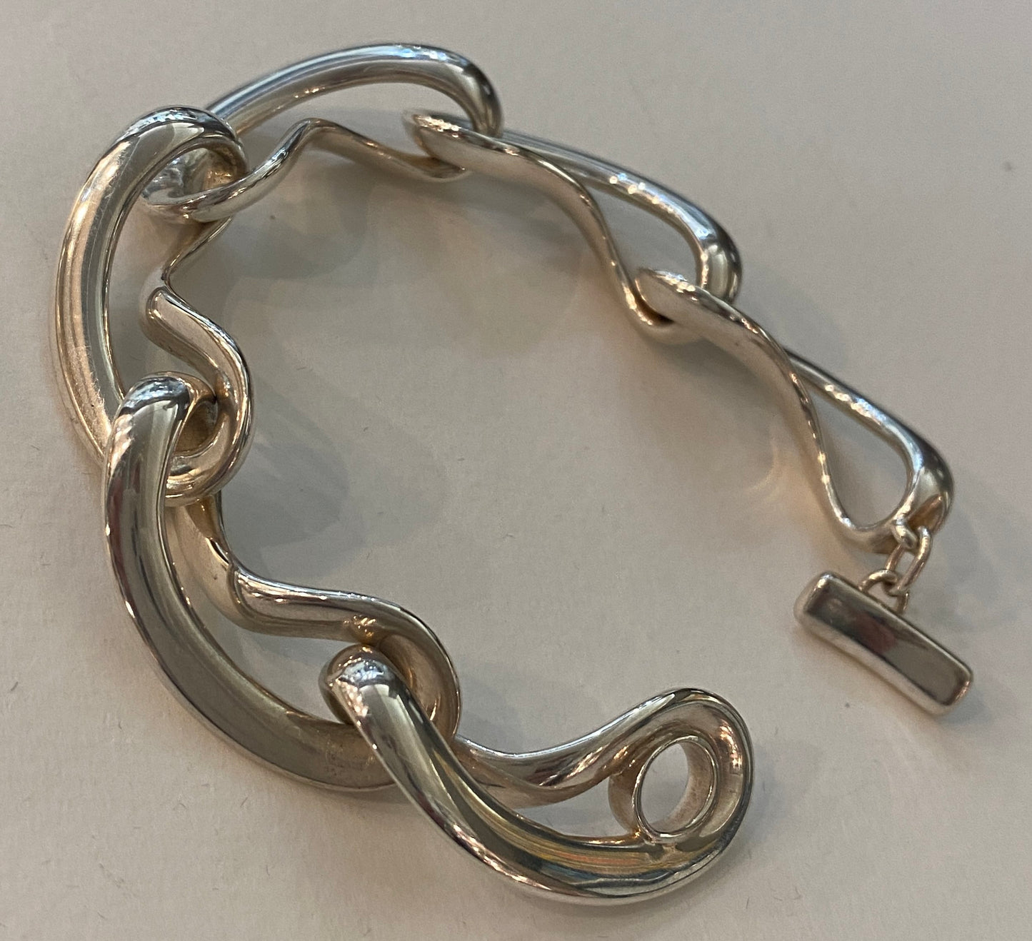 Estate Georg Jensen Large Sterling Silver Continuity Bracelet by Regitze Overgaard, Design 452