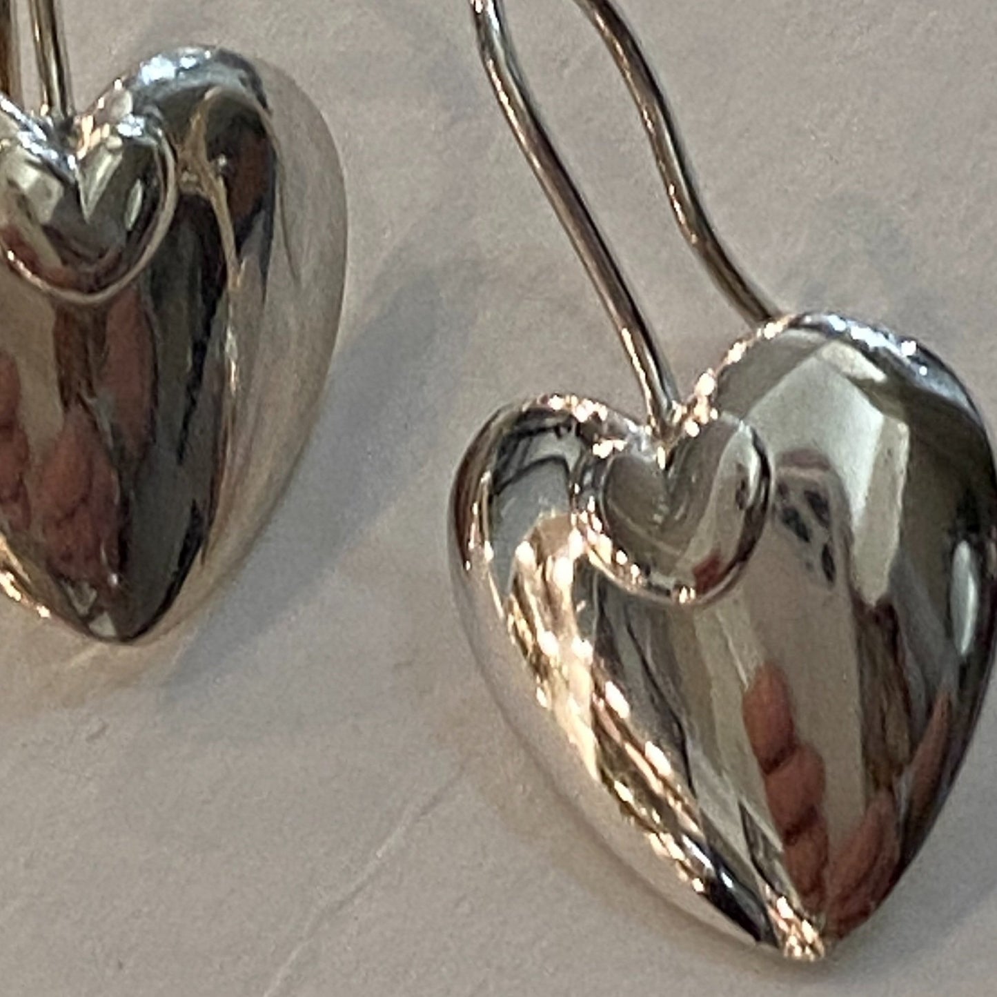 Estate Georg Jensen Sterling Silver Heart Earrings, Design No. 187