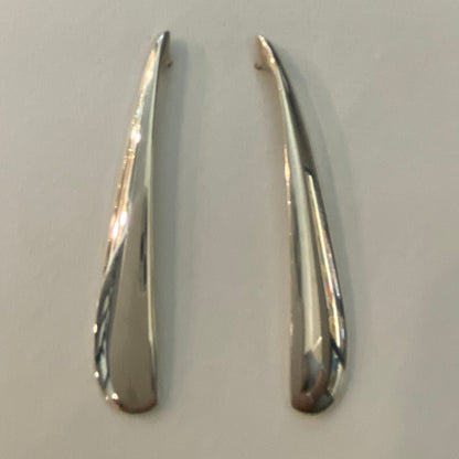 Estate Georg Jensen Sterling Silver Modernist Earrings by Regitze Overgaard, Design No. 501