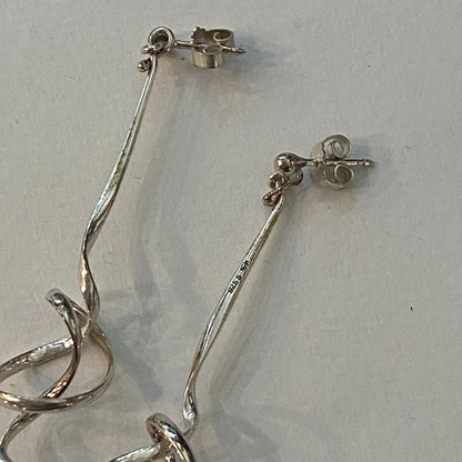 Estate Georg Jensen Sterling Silver Earrings "Forget Me Knot" by Vivianna Torun