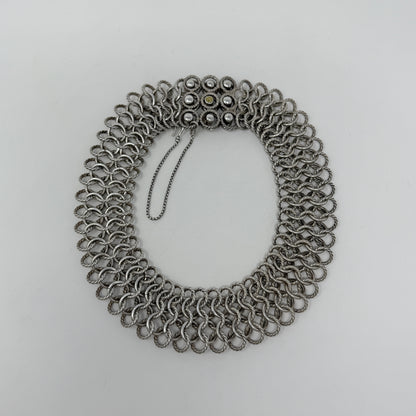 Estate Sterling Silver David Yurman Chain Necklace and Bracelet with 18K Gold DY Hallmark