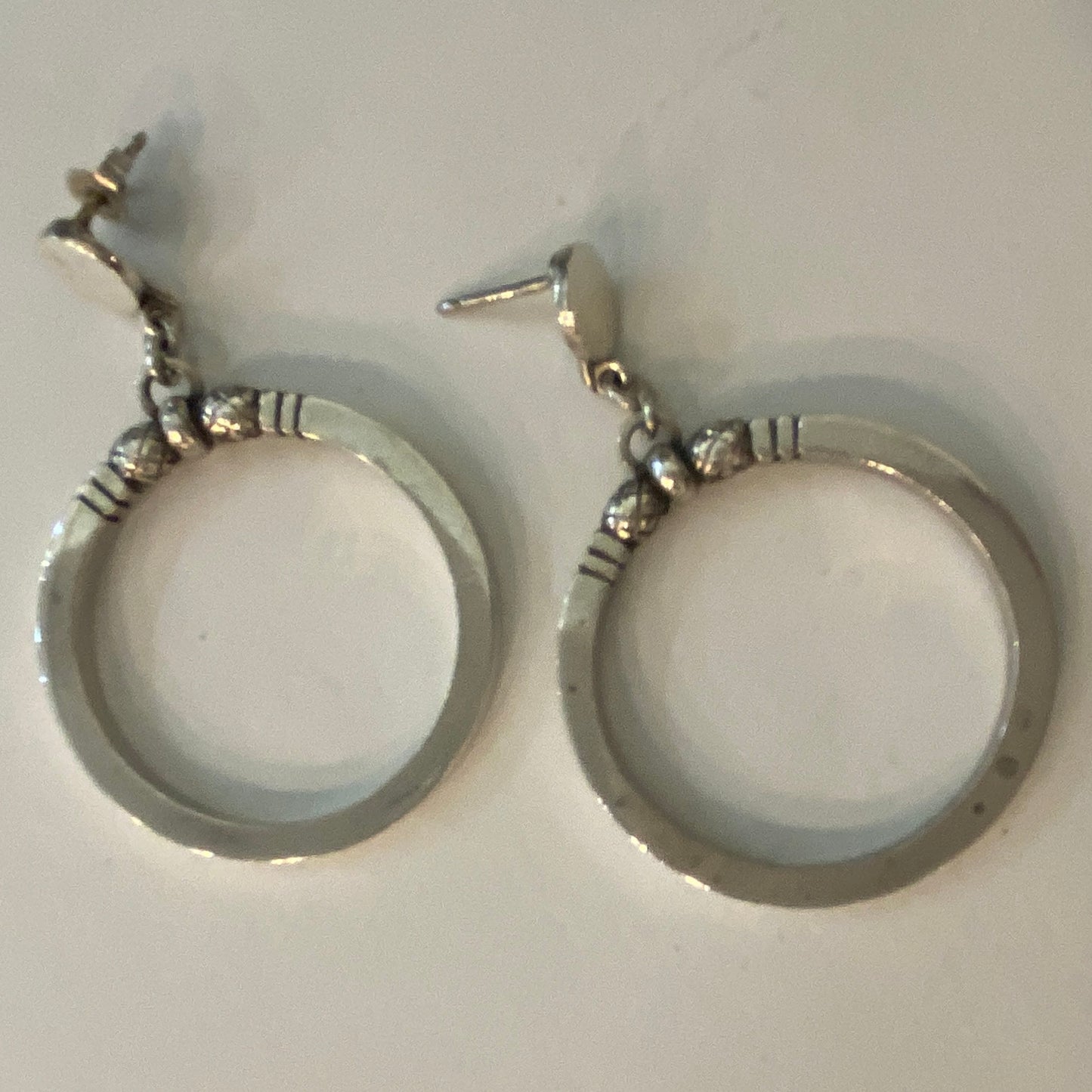 Estate Georg Jensen Sterling Silver Acorn Hoop Pierced Earrings, Design 121