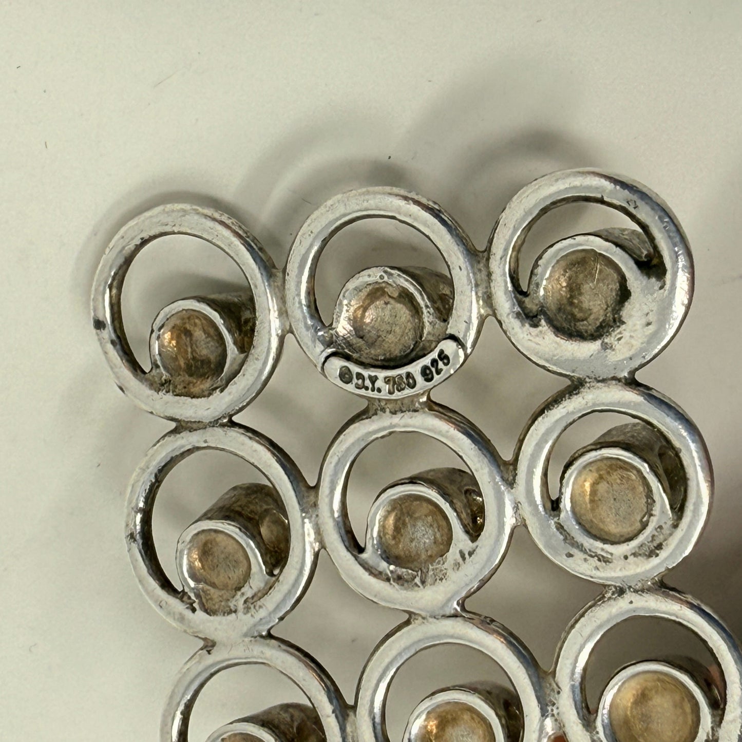 Estate Sterling Silver David Yurman Chain Necklace and Bracelet with 18K Gold DY Hallmark