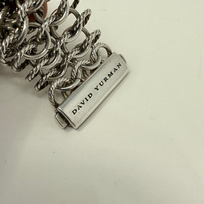 Estate Sterling Silver David Yurman Chain Necklace and Bracelet with 18K Gold DY Hallmark