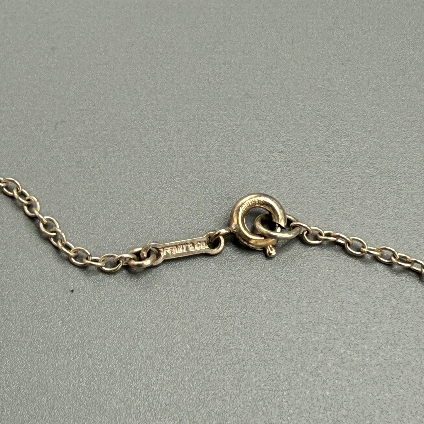 Estate Tiffany & Co. Elsa Peretti Sterling Silver Pebble Pendant Necklace