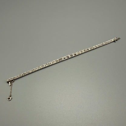 Estate Graduated Diamond Bezel Art Deco Tennis Bracelet