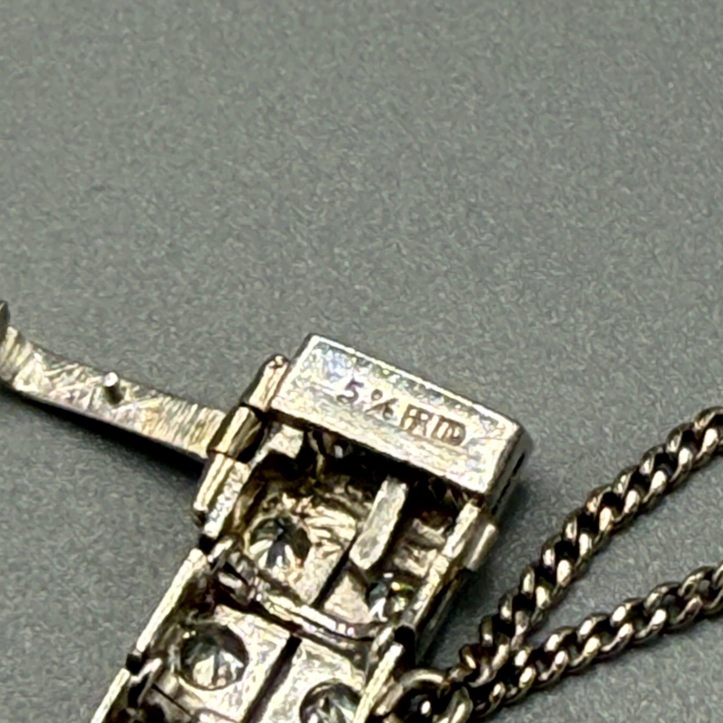 Estate Diamond Tennis Bracelet with Three Marquise Center Stones in Platinum