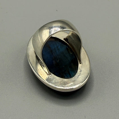 New Sterling Silver Labradorite Oversized Ring