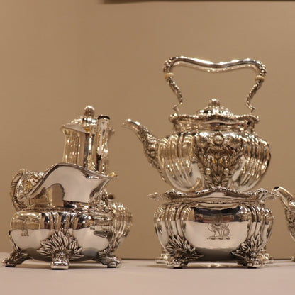 Estate Tiffany & Co. Sterling Silver Chrysanthemum 7 Piece Tea Set with Tray