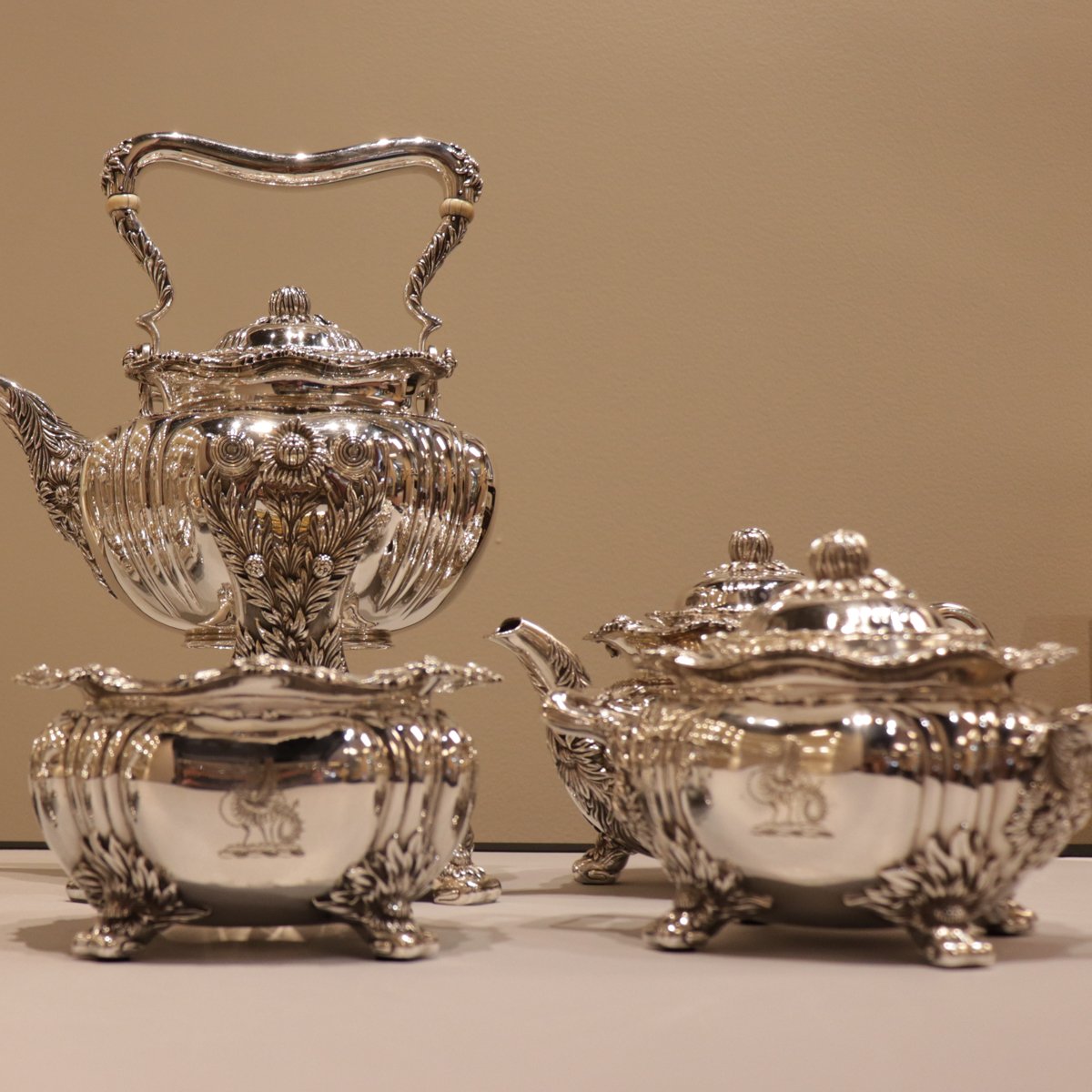 Estate Tiffany & Co. Sterling Silver Chrysanthemum 7 Piece Tea Set with Tray