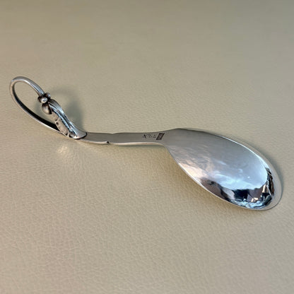 Estate Georg Jensen Sterling Silver Ornamental Serving Spoons Set of 5 in a Fitted Box No 21 & No 141