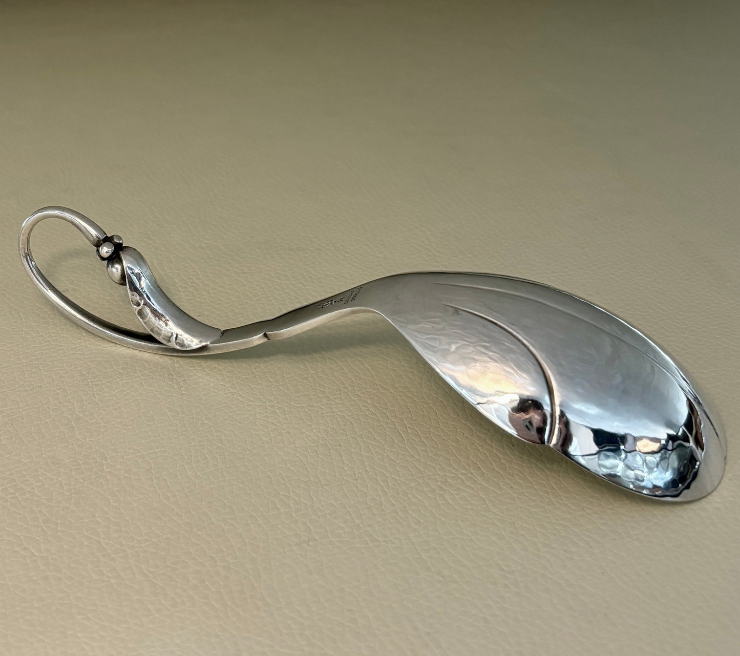 Estate Georg Jensen Sterling Silver Ornamental Serving Spoons Set of 5 in a Fitted Box No 21 & No 141