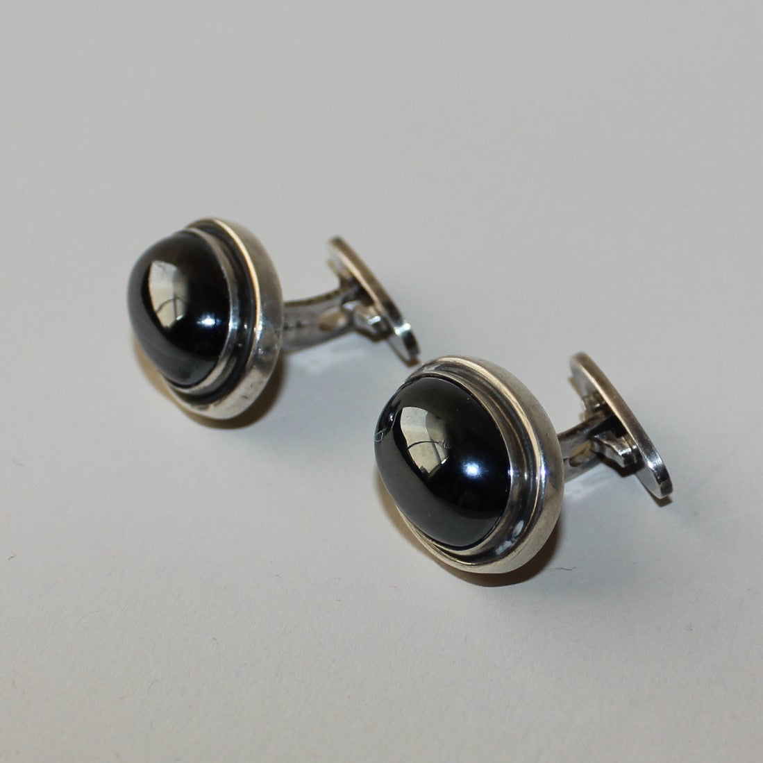 Georg Jensen Sterling Silver Cufflinks No 44A With Hematite