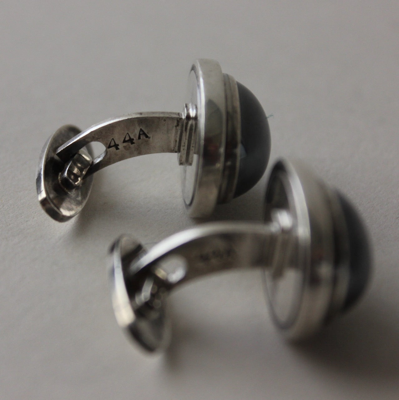 Georg Jensen Sterling Silver Cufflinks No 44A With Hematite