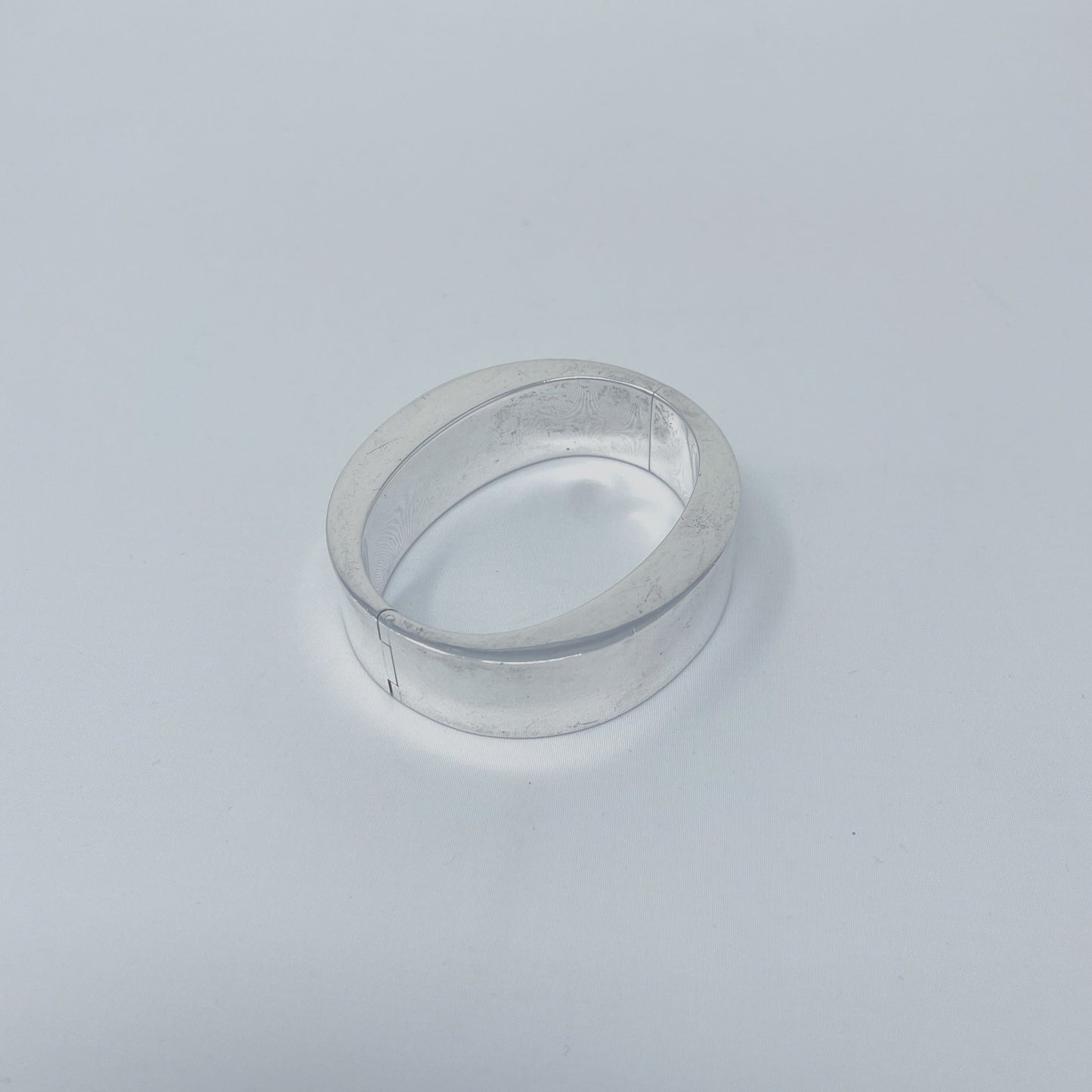 Estate Sterling Silver Wide Oval Bangle by Jondell