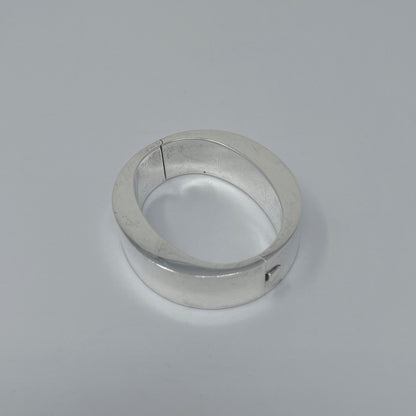 Estate Sterling Silver Wide Oval Bangle by Jondell