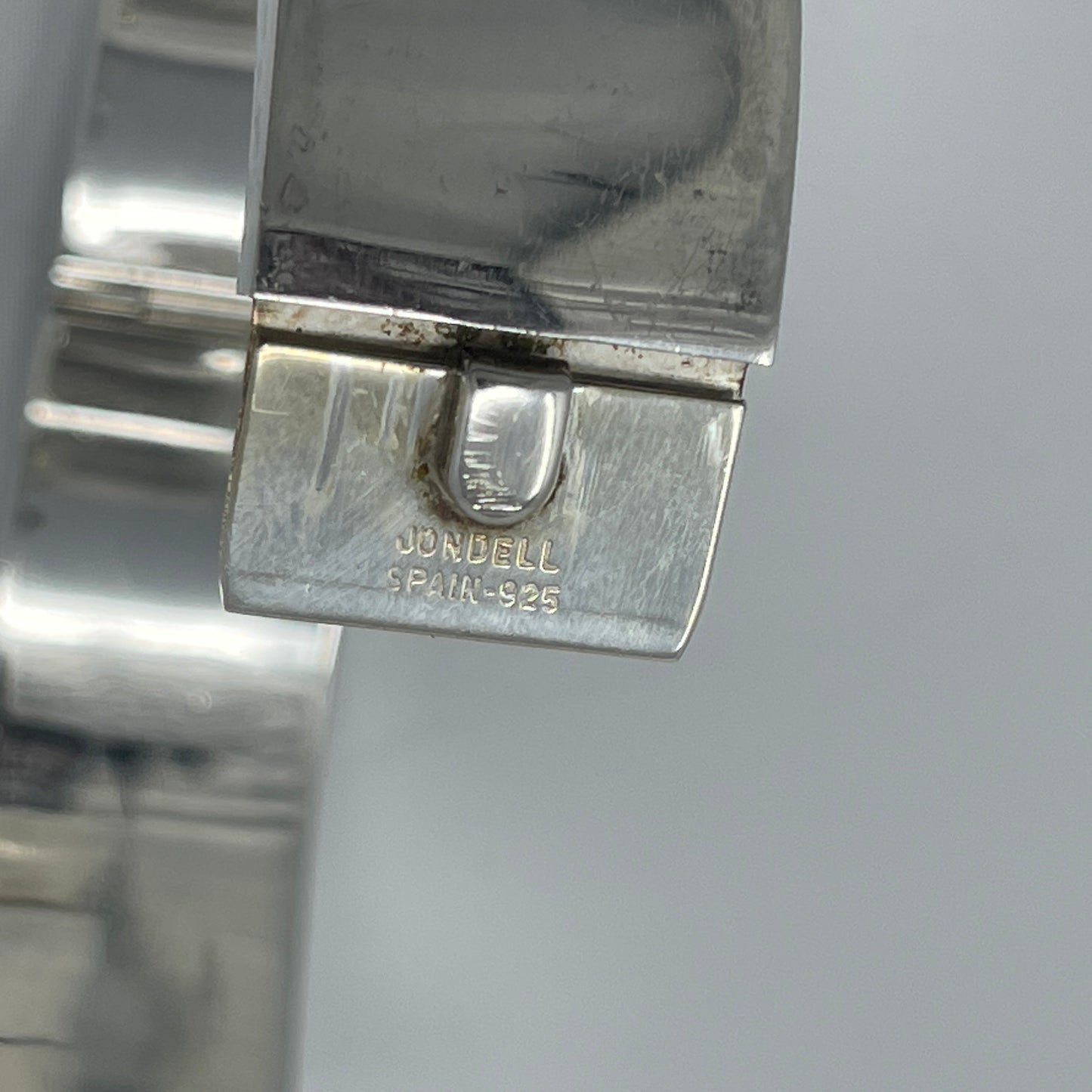 Estate Sterling Silver Wide Oval Bangle by Jondell