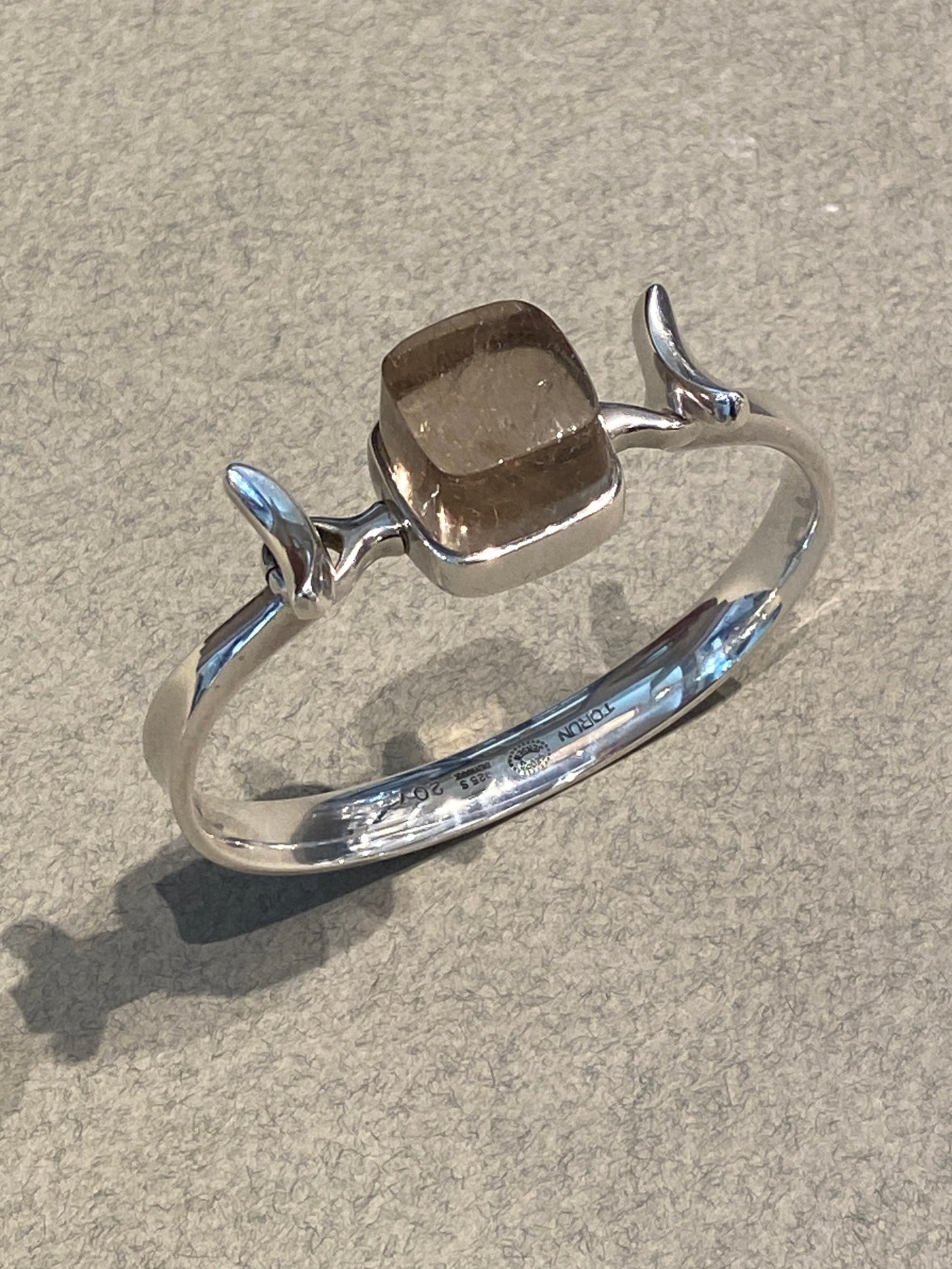 Georg Jensen Sterling Silver Cuff with Rutilated Quartz No. 207 by Vivianna Torun