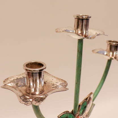 Emilia Castillo Sterling Silver, Copper and Hardstone Table Garniture