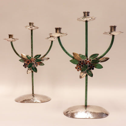 Emilia Castillo Sterling Silver, Copper and Hardstone Table Garniture