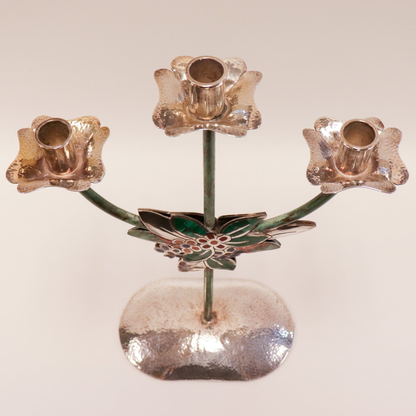 Emilia Castillo Sterling Silver, Copper and Hardstone Table Garniture