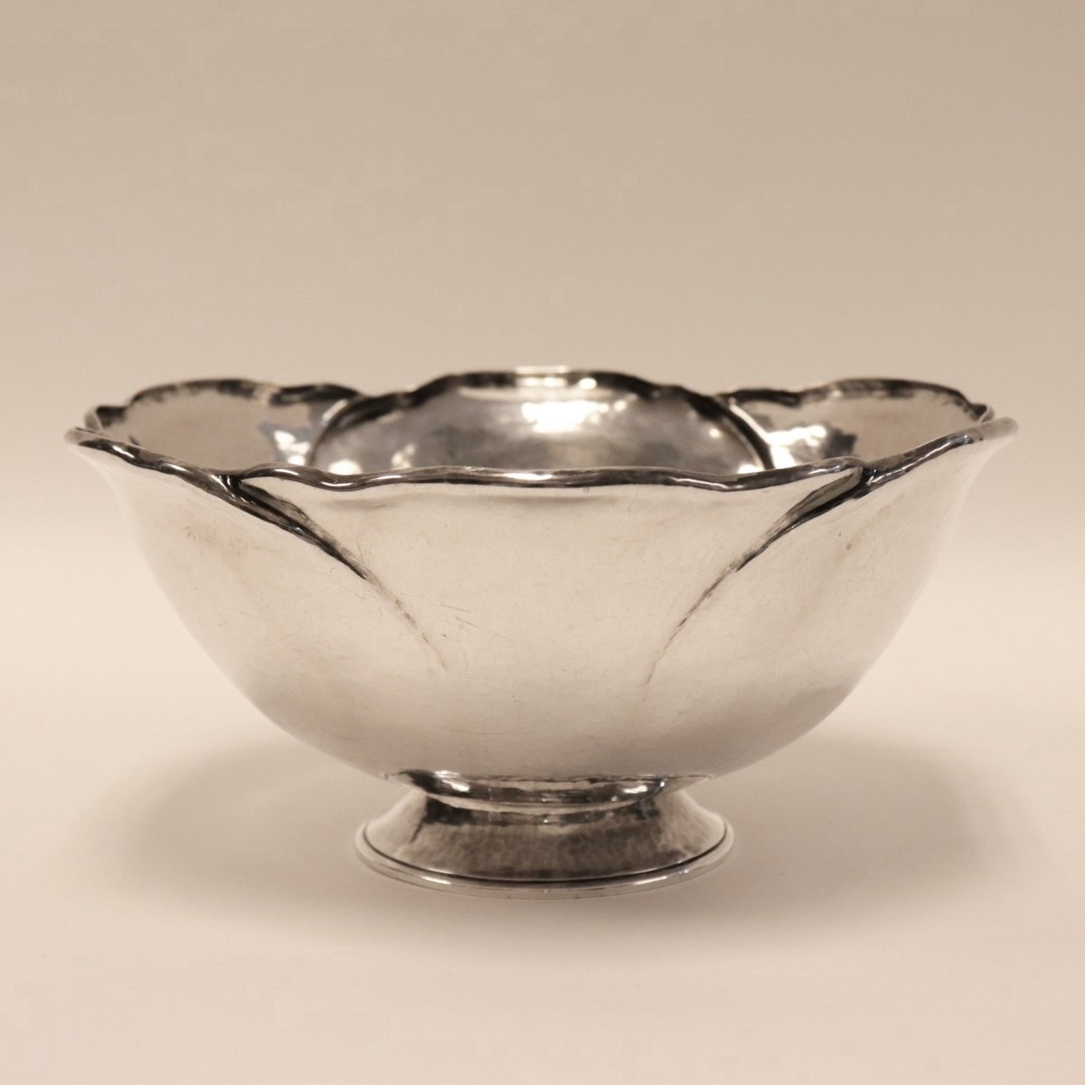 Estate Peer Smed Sterling Silver Hand Wrought Footed Bowl