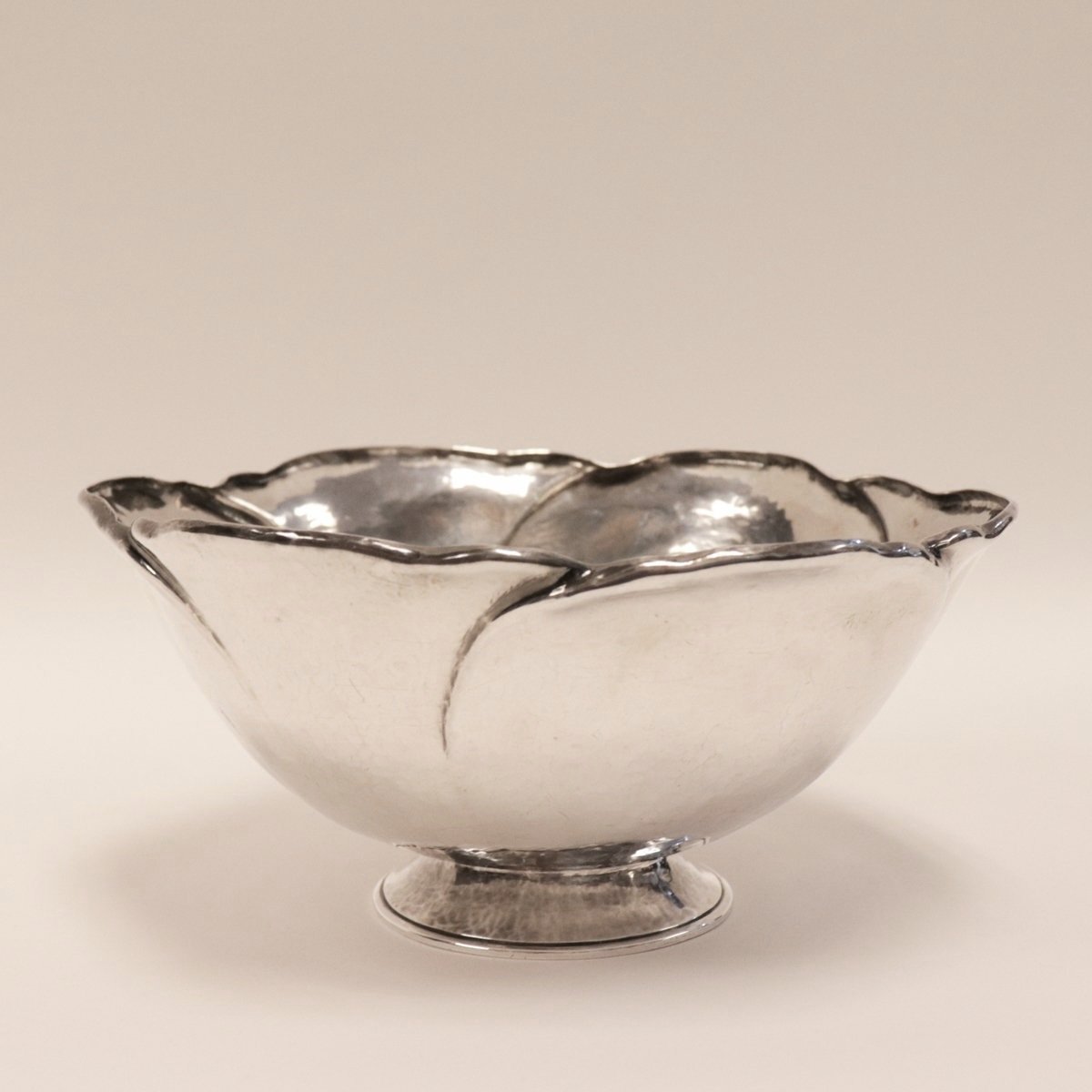 Estate Peer Smed Sterling Silver Hand Wrought Footed Bowl