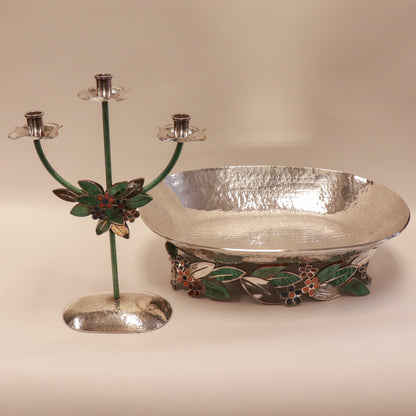 Estate Emilia Castillo Sterling Silver, Copper and Hardstone Table Garniture