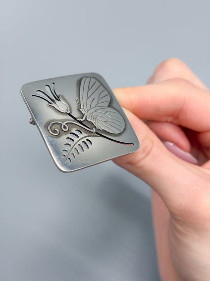 Estate Georg Jensen Sterling Silver Butterfly Brooch by Arno Malinowski No. 294