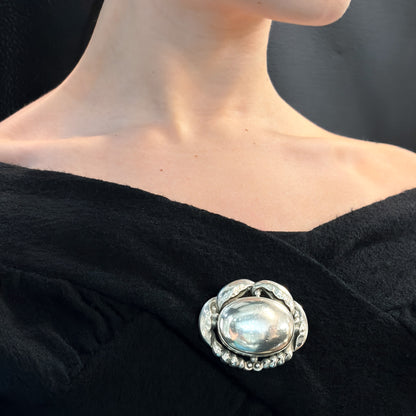 Estate Georg Jensen Large Sterling Silver Brooch No.146