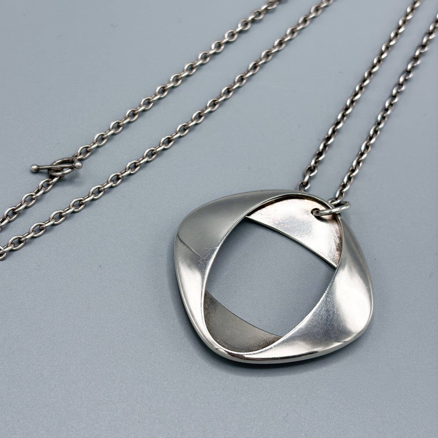 Estate Georg Jensen Sterling Silver Modernist Pendant Design No. 368 by Henning Koppel
