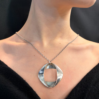 Estate Georg Jensen Sterling Silver Modernist Pendant Design No. 368 by Henning Koppel