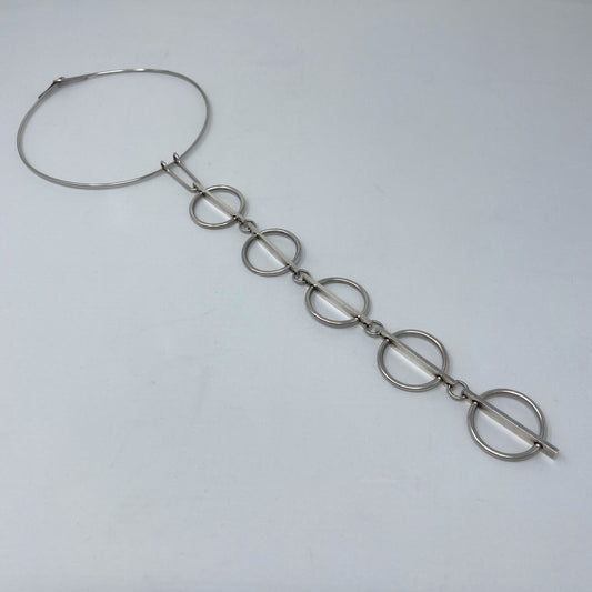 Estate Hans Hansen Sterling Silver Neckring with Five Rings