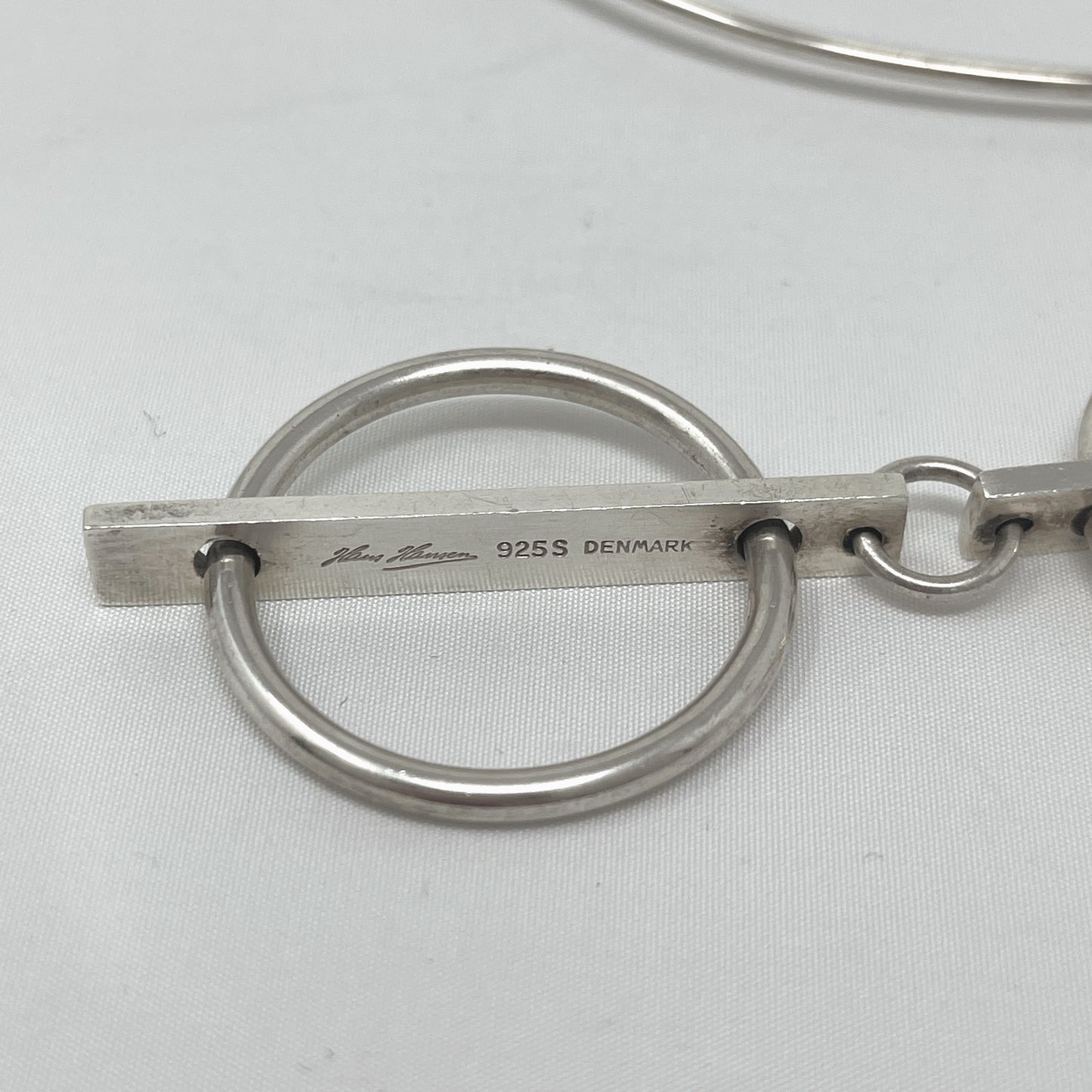 Estate Hans Hansen Sterling Silver Neckring with Five Rings