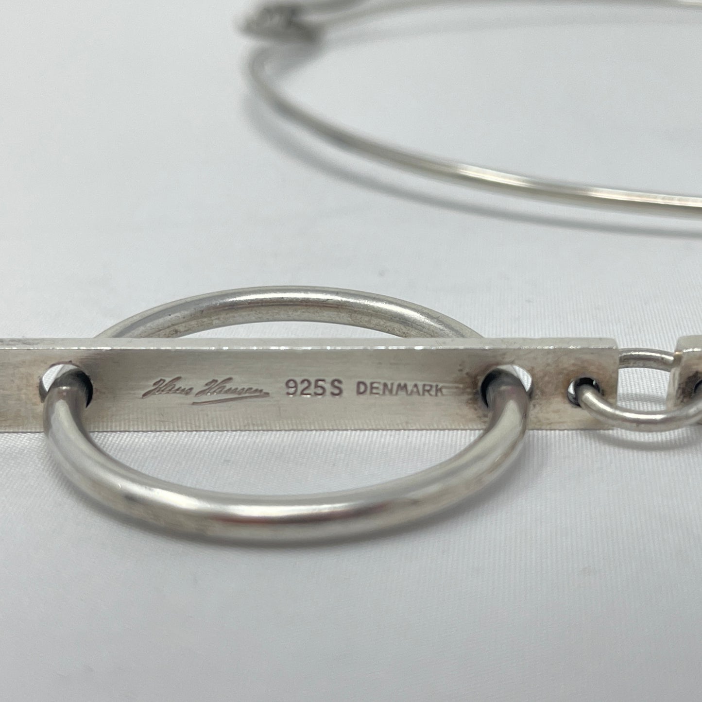 Estate Hans Hansen Sterling Silver Neckring with Five Rings